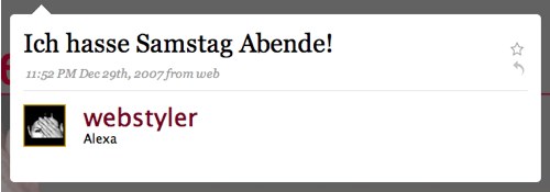 Der erste Tweet von Webstyler
