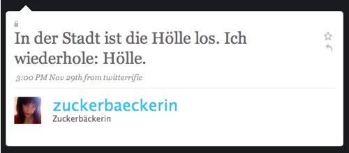 Tweet der Zuckerbäckerin